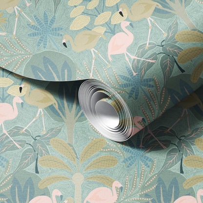 Very Demure Flamingos Wallpaper