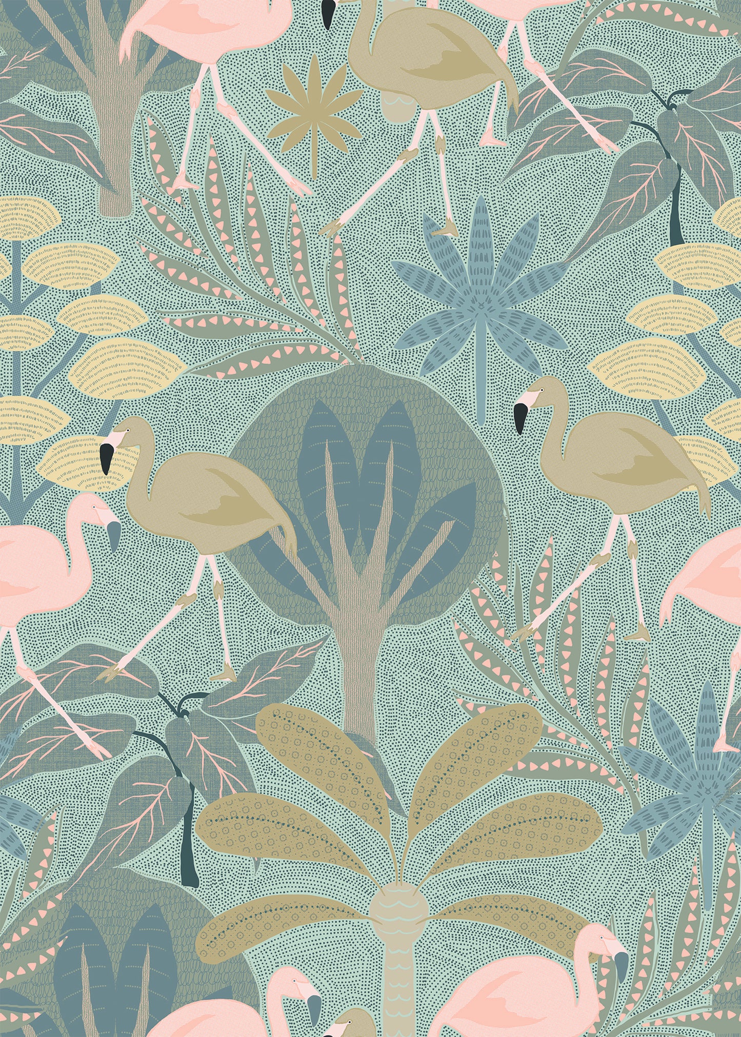 Very Demure Flamingos Wallpaper