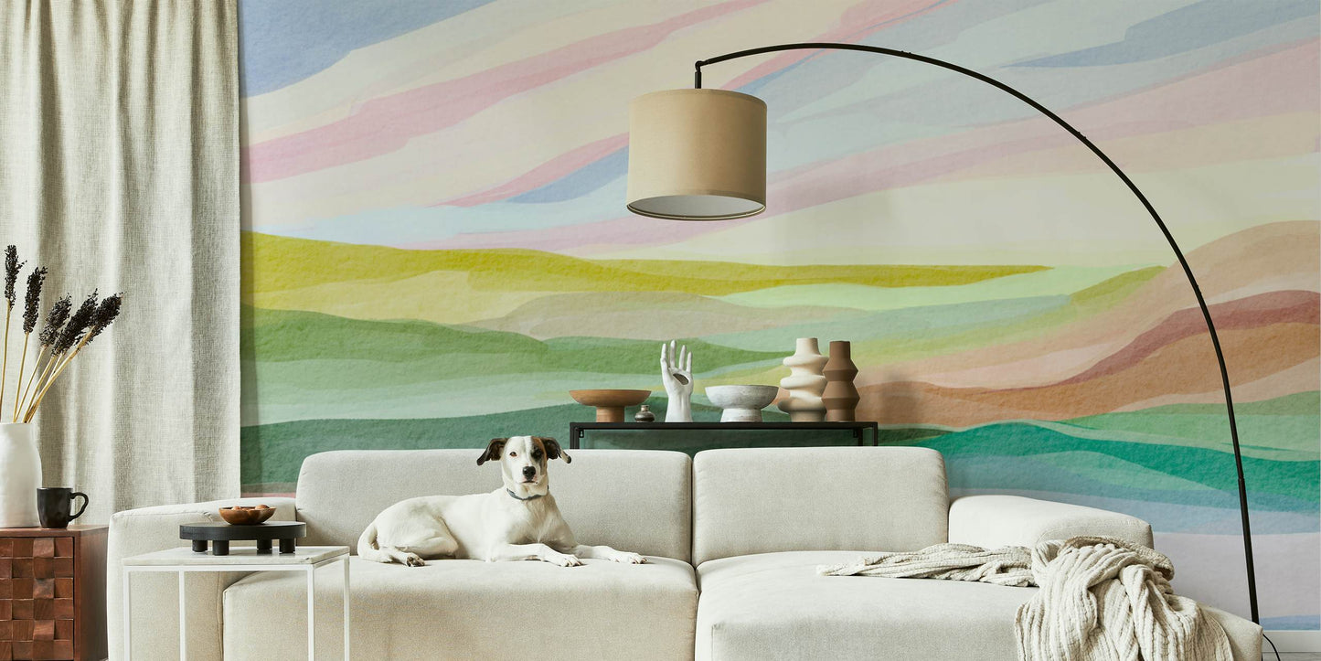 Vibrant Horizon Peel and Stick Wall Mural - Abstract, Neutral, Mural
