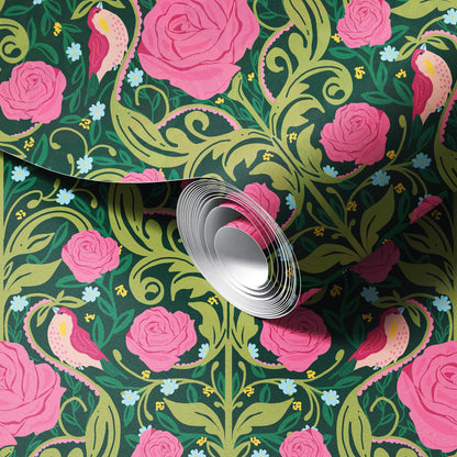 Victorian Rose Garden Peel and Stick Wallpaper