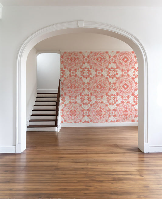 Vintage Glam Coral Wallpaper