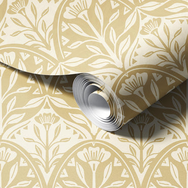 Vintage Golden Blooms Peel and Stick Wallpaper