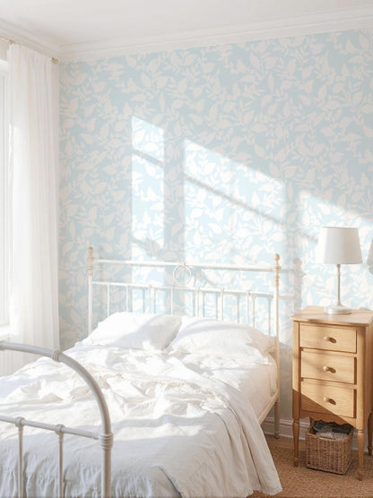 White Foliage Wallpaper