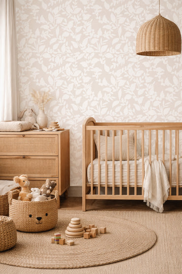 White Foliage Wallpaper