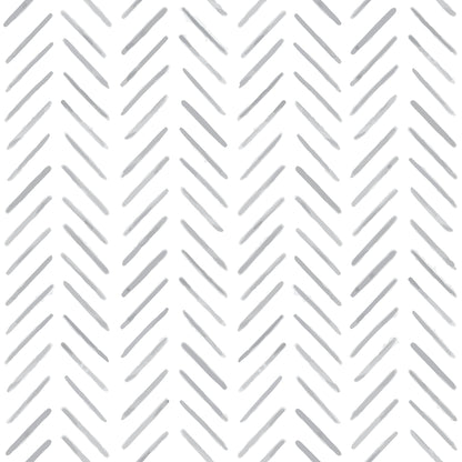 Charcoal Herringbone peel and stick wallpaper pattern detail