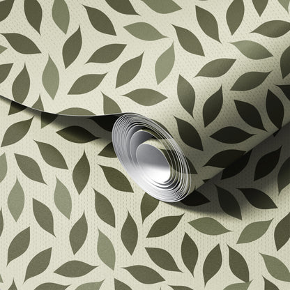Warm Minimalism Scattered Leaves Wallpaper