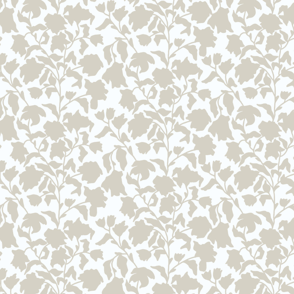 Beige floral pattern on a white background