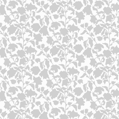Gray floral pattern on a white background