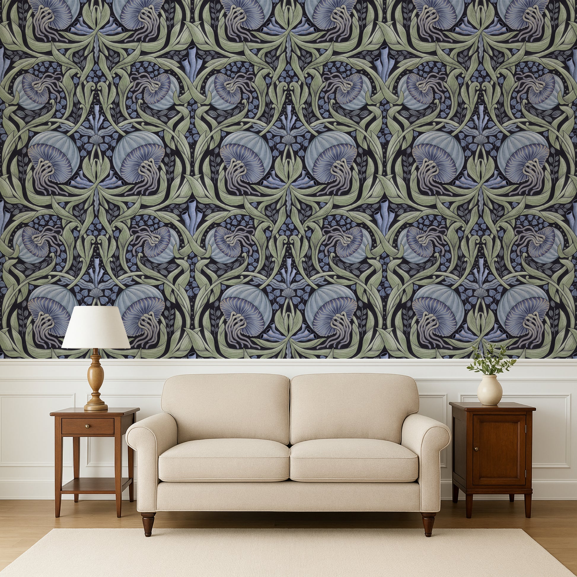 William Morris Swims with Jellyfish peel and stick wallpaper featured product image