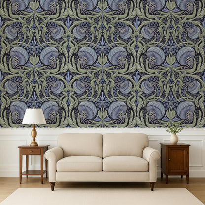 William Morris Swims with Jellyfish Peel and Stick Wallpaper Sample