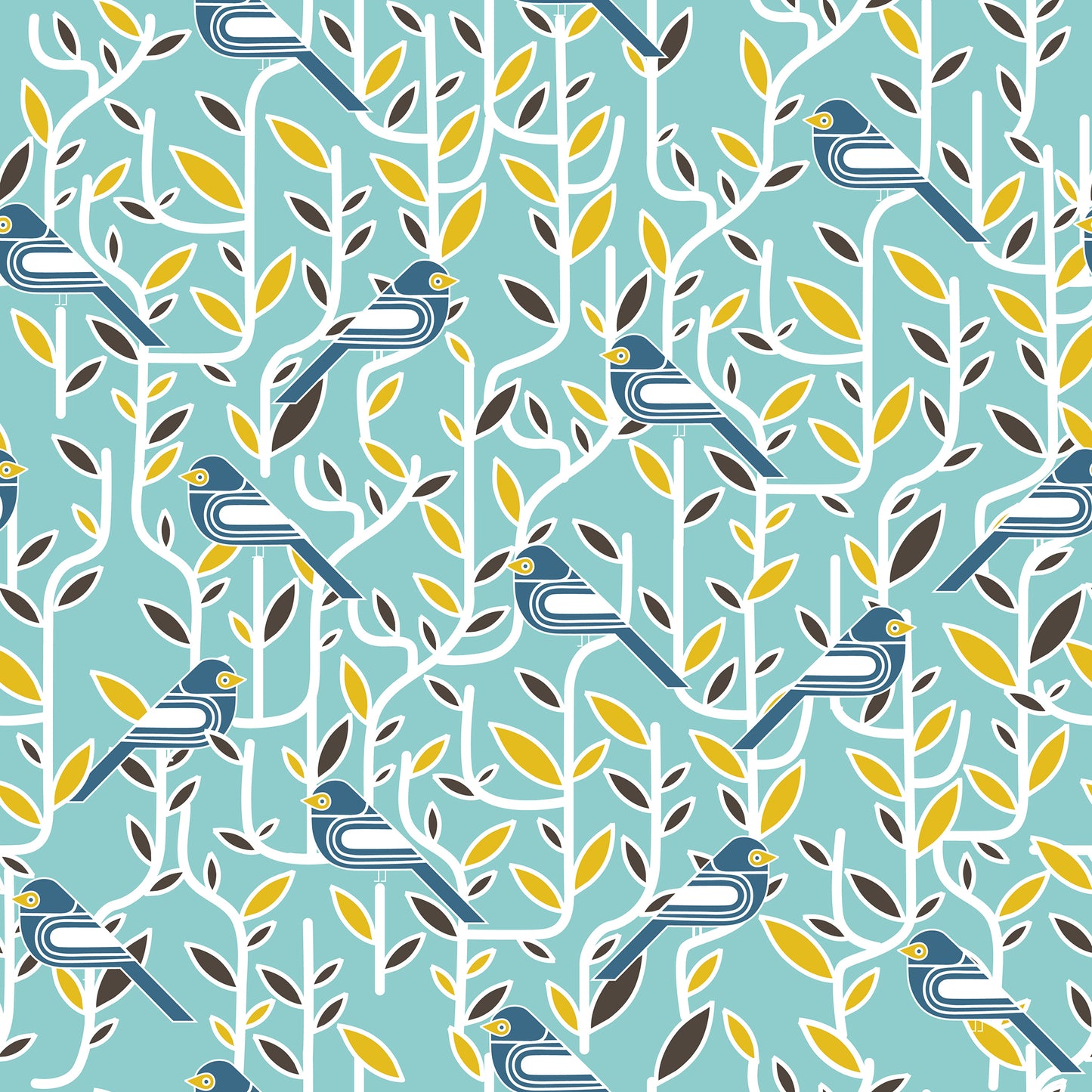 Woodland Birds Wallpaper