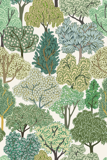 Woodland Light peel and stick wallpaper room mockup