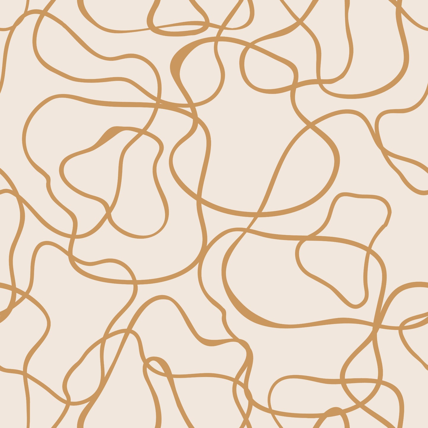 Gold abstract line pattern on a beige background