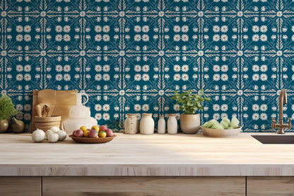Geo Floral Tile Wallpaper