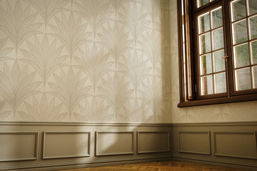 Art Deco Palm Leaves Peel and Stick Wallpaper Sample - Art Deco, Scallops