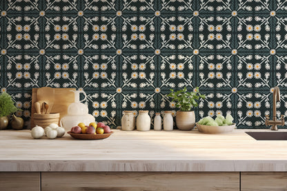 Geo Floral Tile Wallpaper