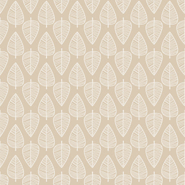 Beige Striped Leaves Wallpaper