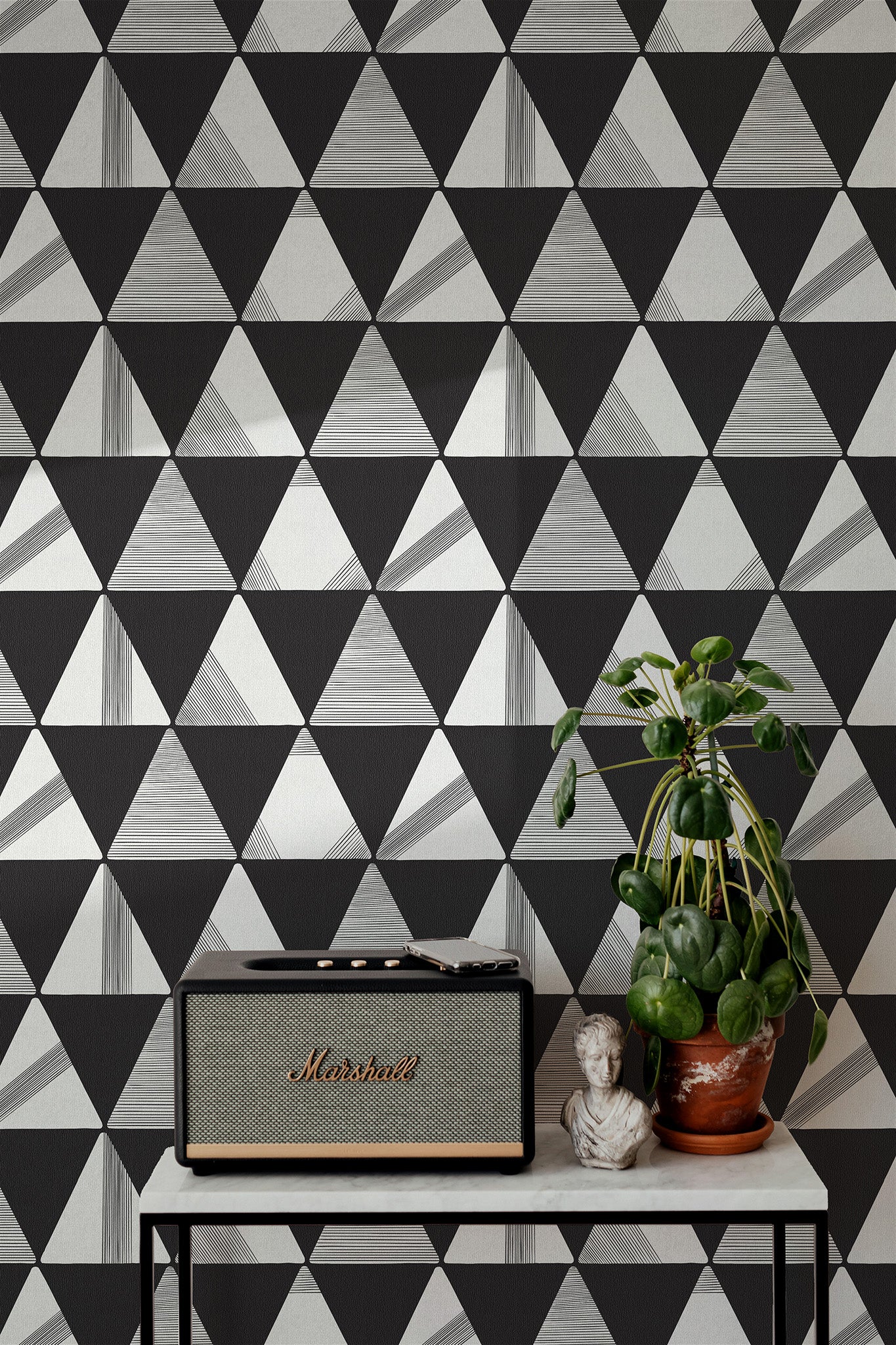 Textured Modern Triangles Wallpaper