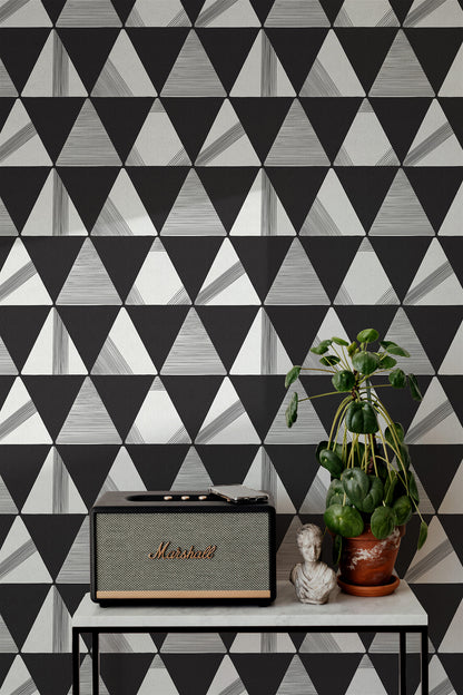 Textured Modern Triangles Wallpaper