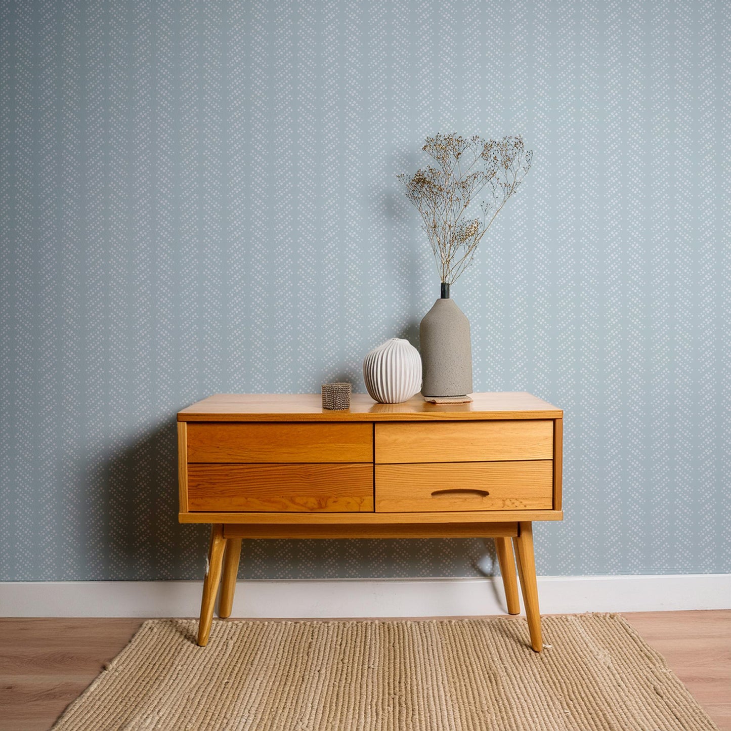 Bubble Dot Herringbone Wallpaper