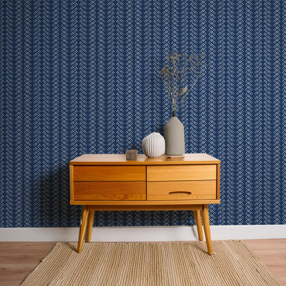 Bubble Dot Herringbone Wallpaper