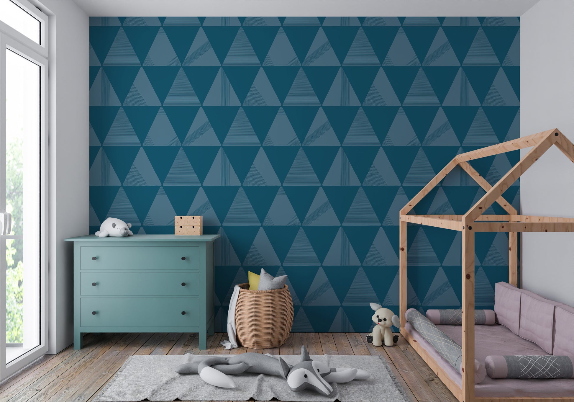 Textured Modern Triangles Wallpaper.