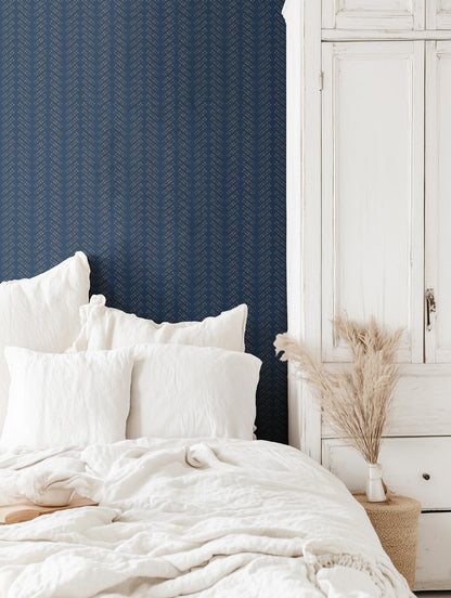 Bubble Dot Herringbone Wallpaper