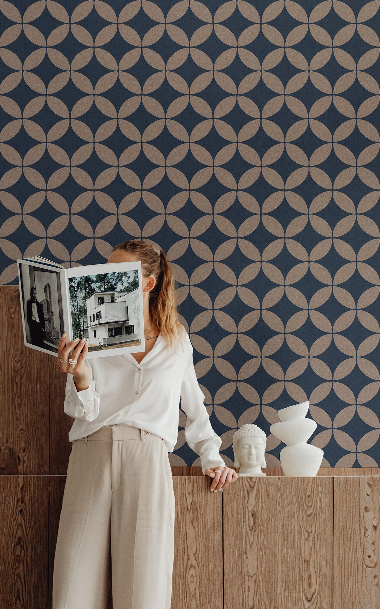 Midcentury Circle Blocks Wallpaper.