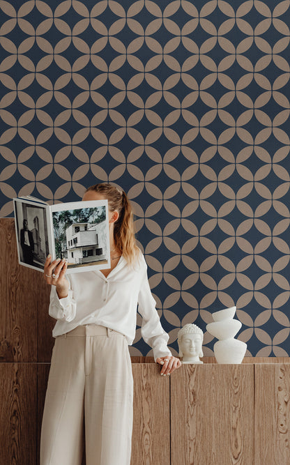 Midcentury Circle Blocks Wallpaper.
