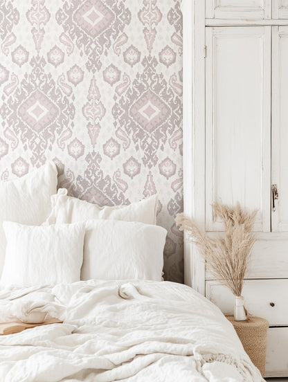 Antique Distressed Ikat Wallpaper