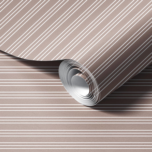 Neutral Stripes Brown Wallpaper