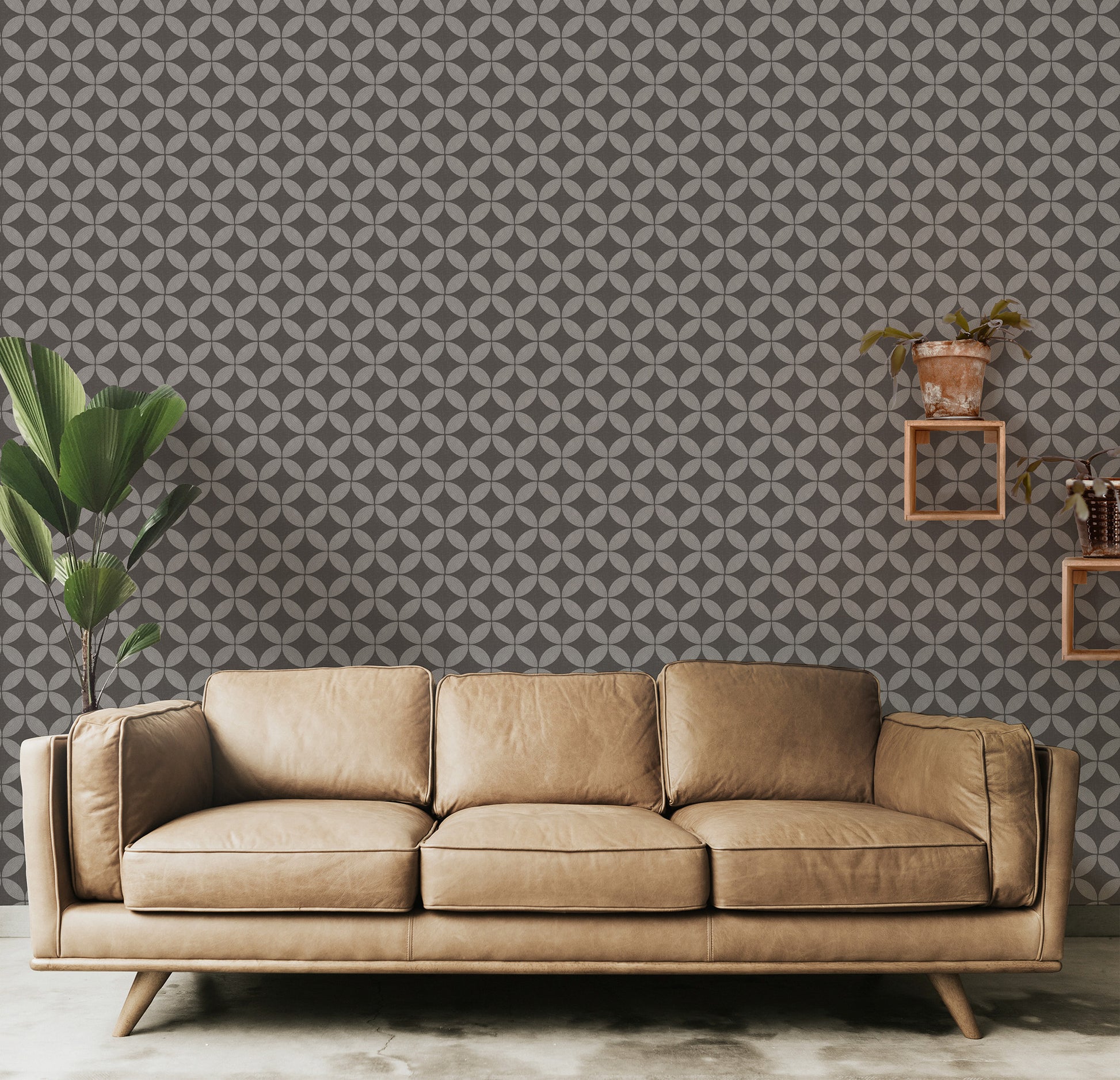 Midcentury Circle Blocks Wallpaper.