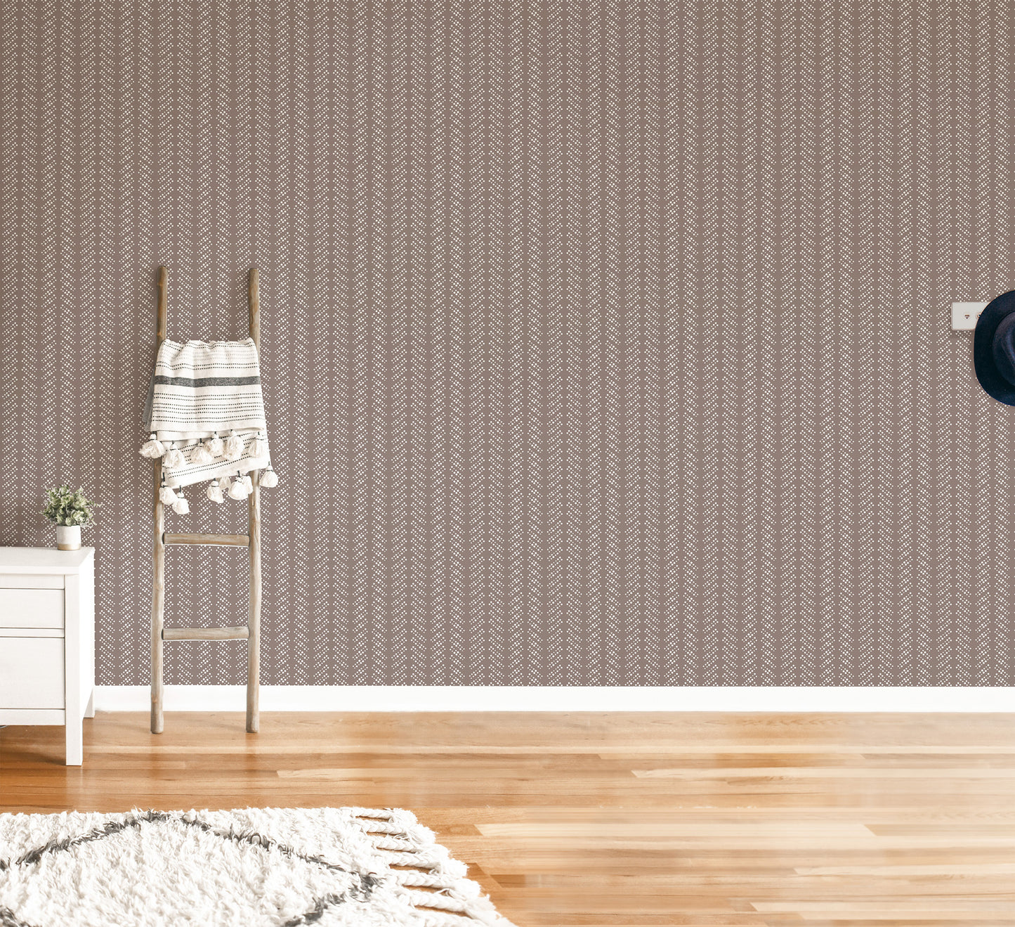 Bubble Dot Herringbone Wallpaper