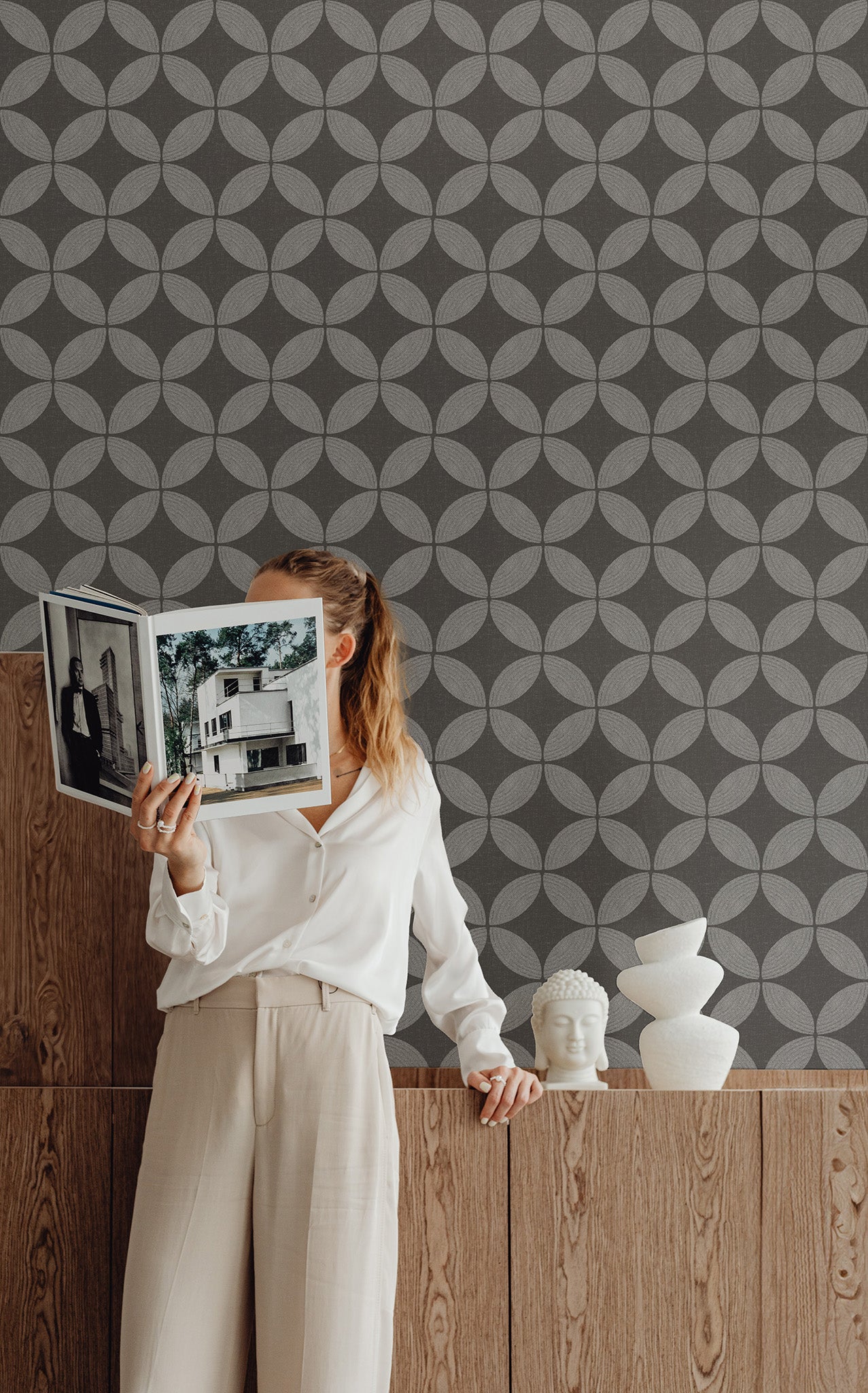 Midcentury Circle Blocks Wallpaper.