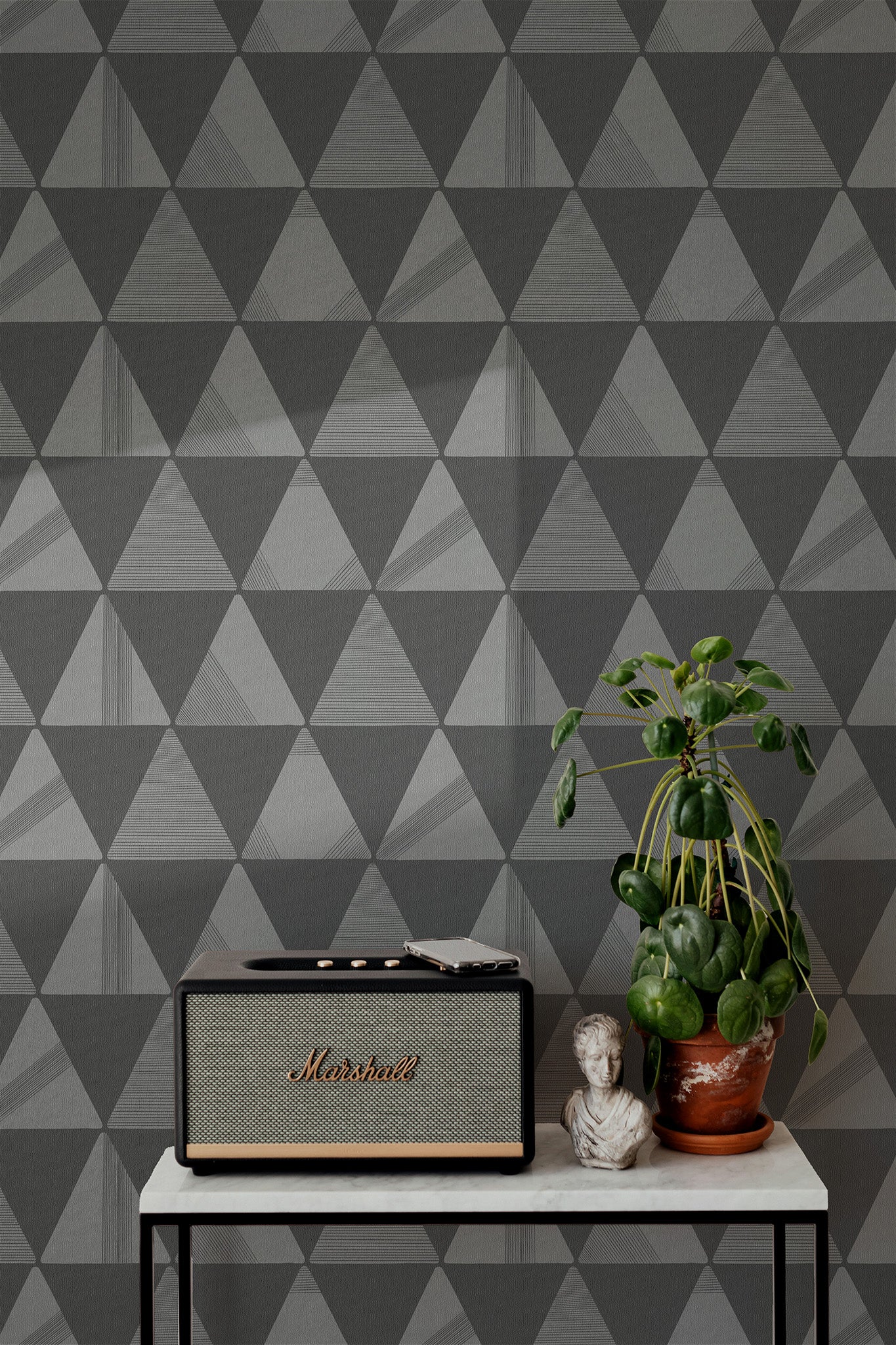 Textured Modern Triangles Wallpaper