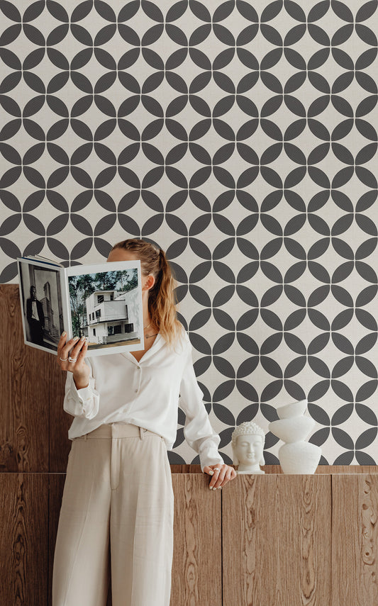 Midcentury Circle Blocks Wallpaper
