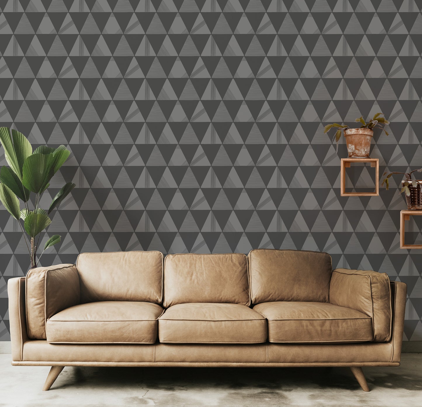 Textured Modern Triangles Wallpaper
