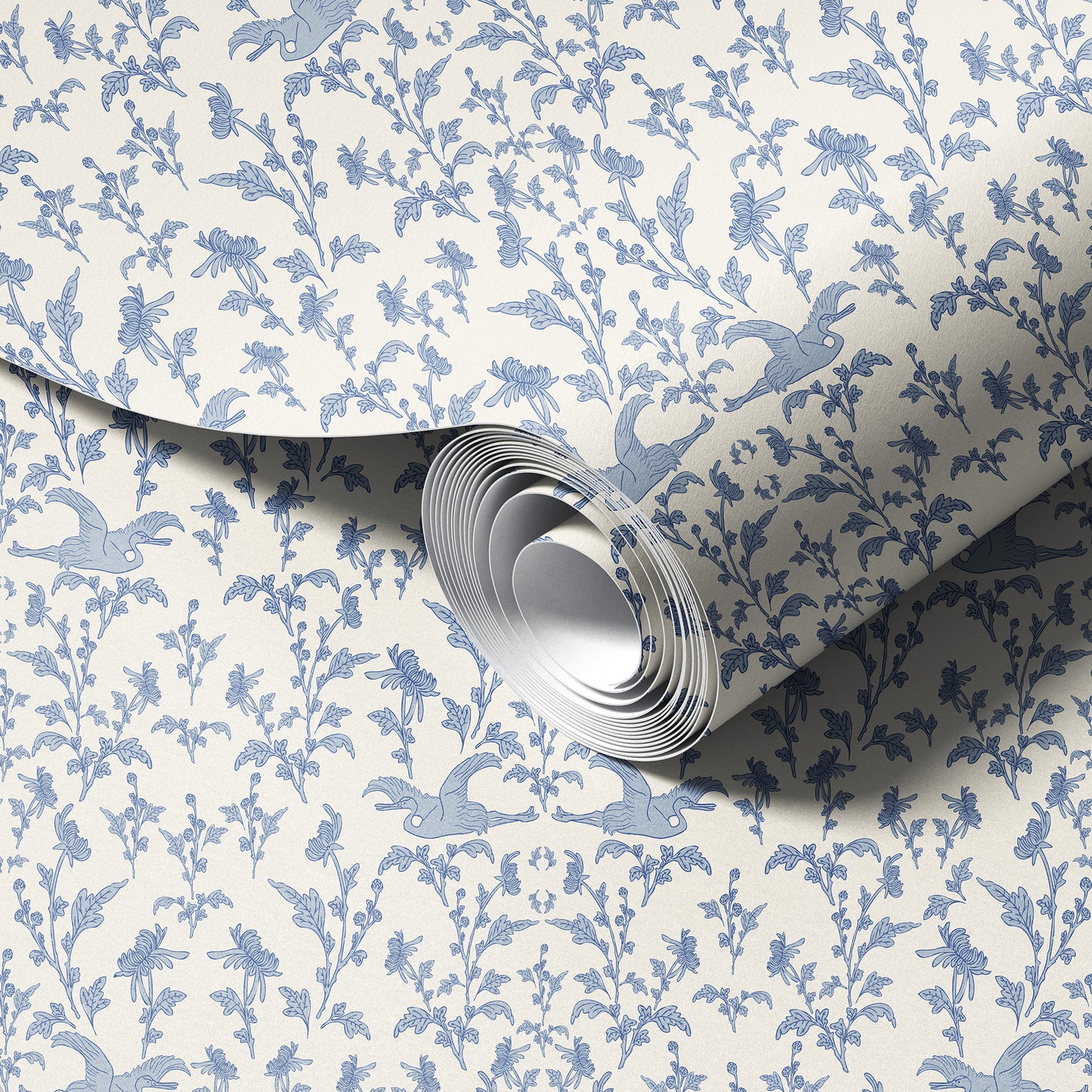 Crane Damask Wallpaper