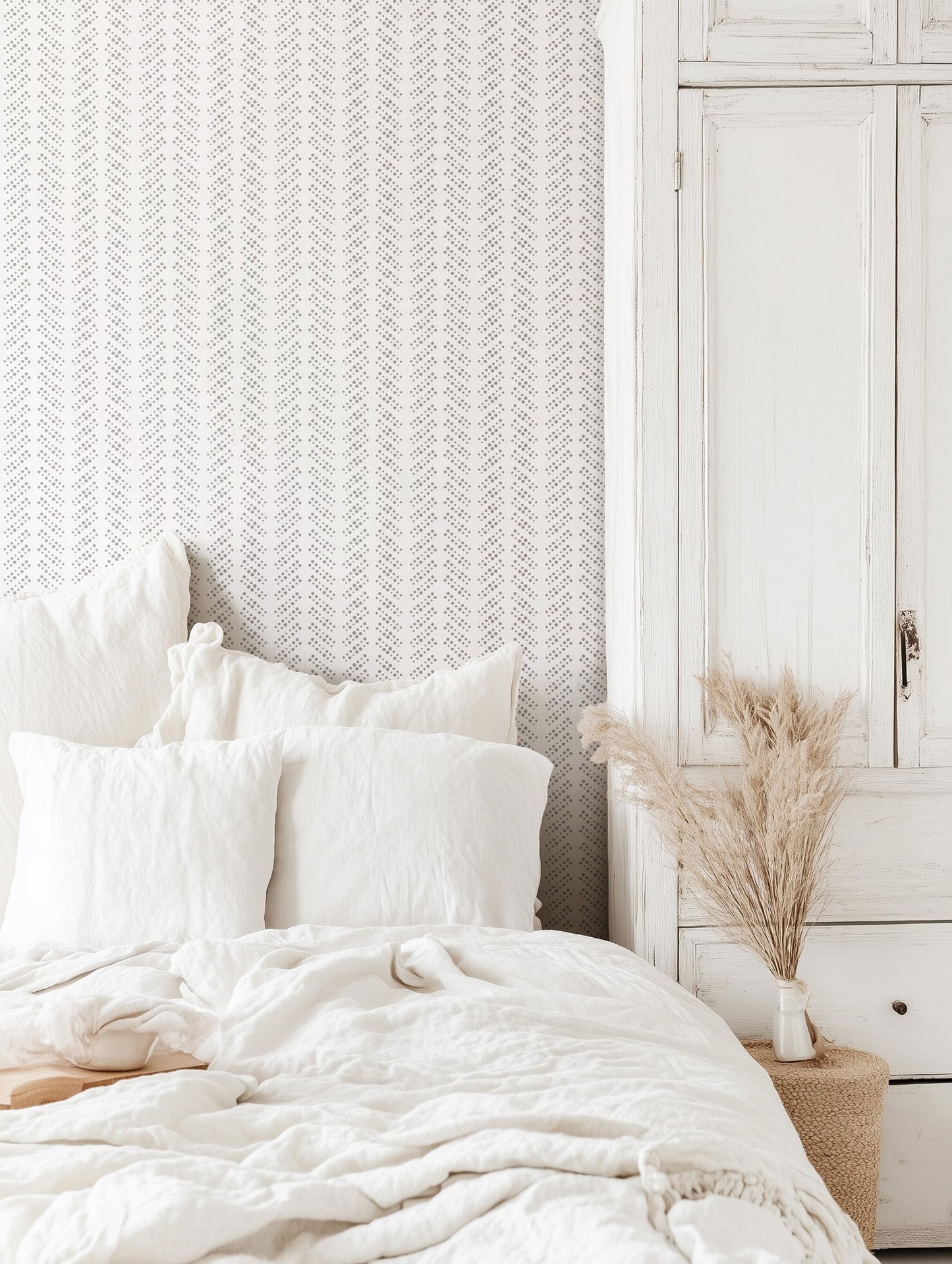 Bubble Dot Herringbone Wallpaper