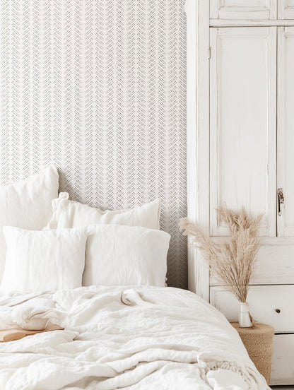 Bubble Dot Herringbone Wallpaper