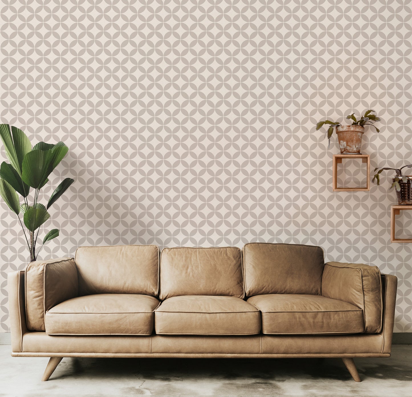 Midcentury Circle Blocks Wallpaper.