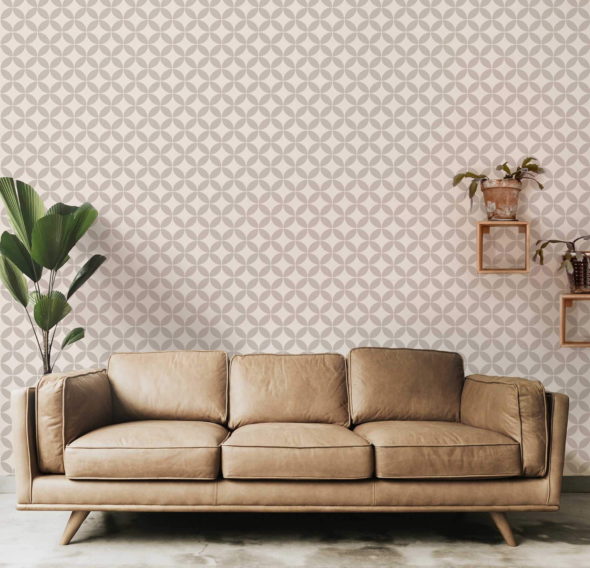 Midcentury Circle Blocks Wallpaper.
