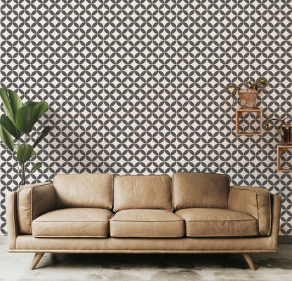 Midcentury Circle Blocks Wallpaper.