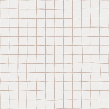 Cream Grid Fabric Wallpaper