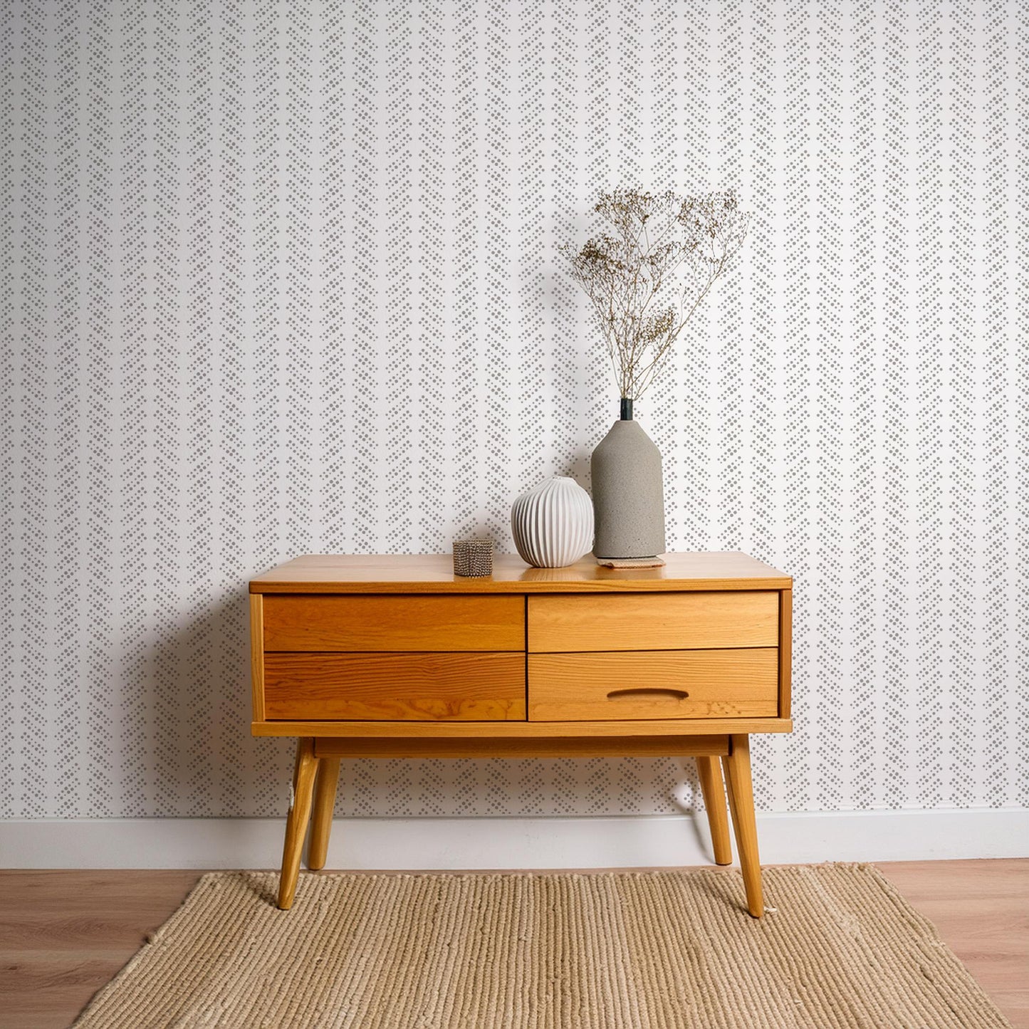Bubble Dot Herringbone Wallpaper