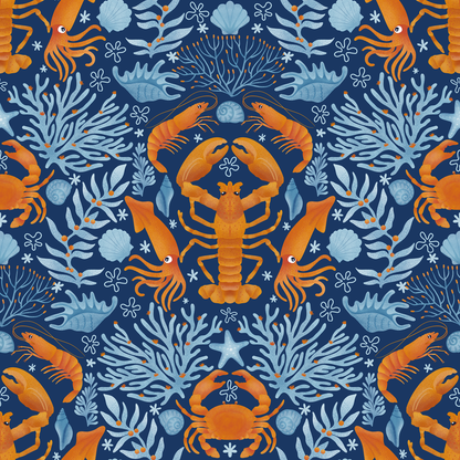 Crustacea Mozaic Wallpaper