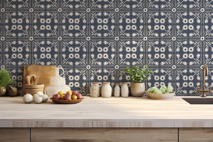 Geo Floral Tile Wallpaper
