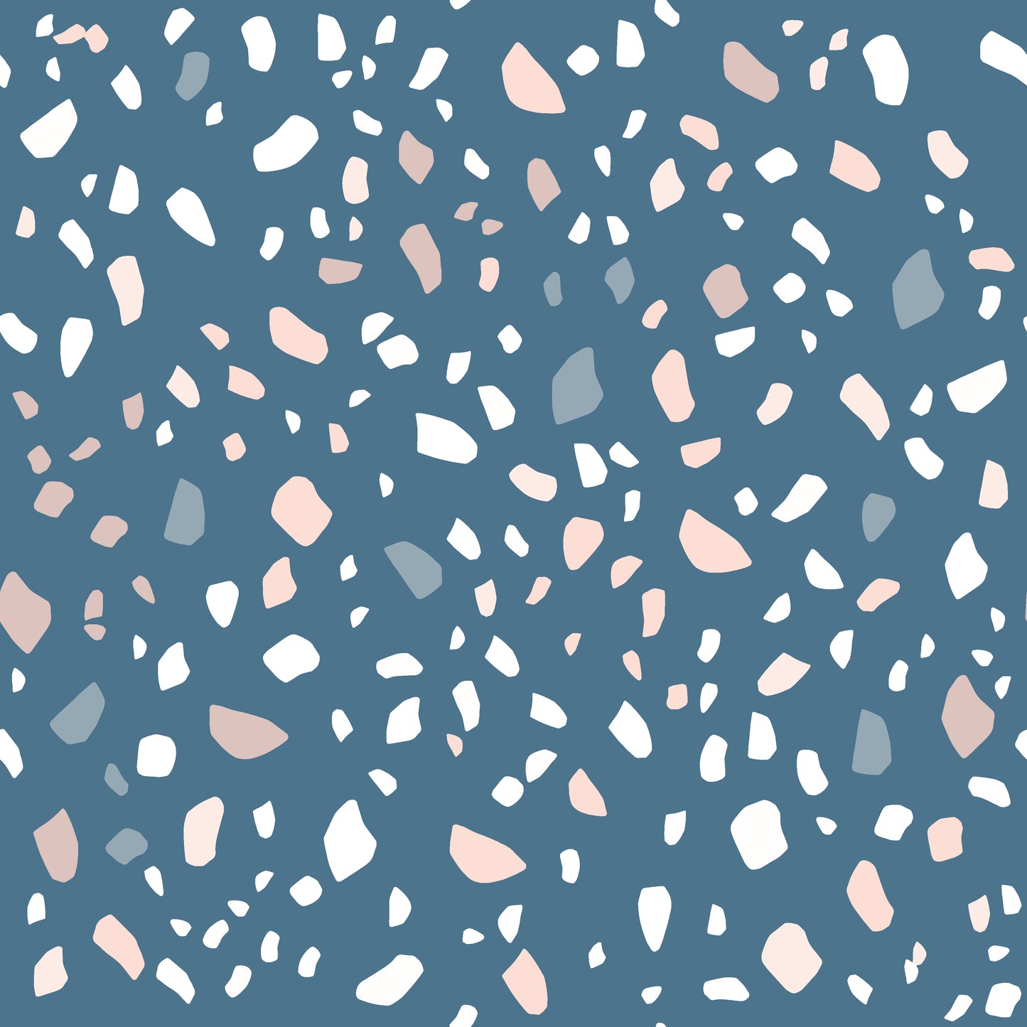 Dark Blue Terrazzo Wallpaper