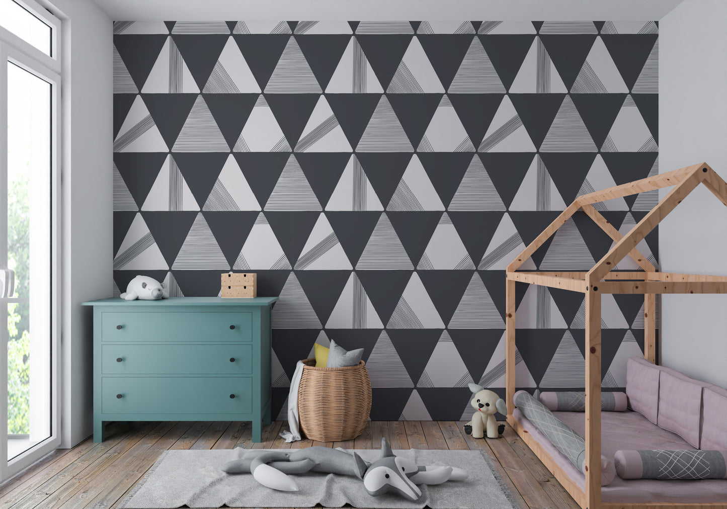 Textured Modern Triangles Wallpaper.