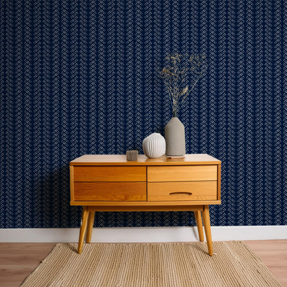 Bubble Dot Herringbone Wallpaper